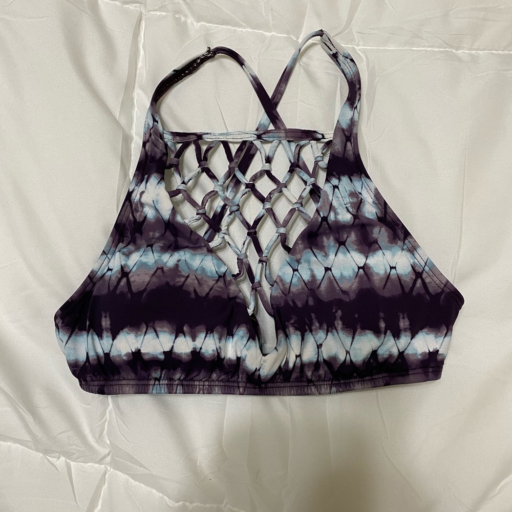 South moon under bikini halter top w crochet